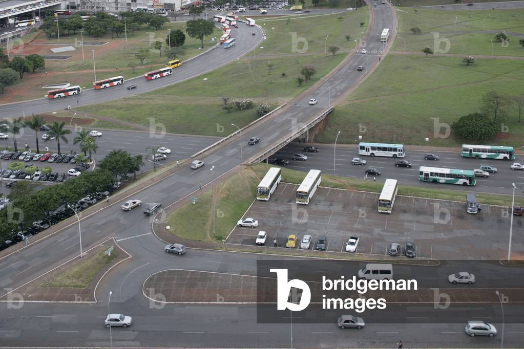 The monumental axis of Brasilia (Brazil).
