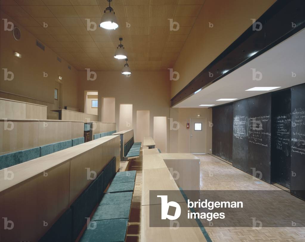 Laboratory of mathematics Jean Alexandre Dieudonne at the University of Nice Sophia-Antipolis (Sophia Antipolis) (Alpes Maritimes, Provence Alpes Cote d'Azur region). Architects Xavier Fabre and Vincent Speller, 1995.