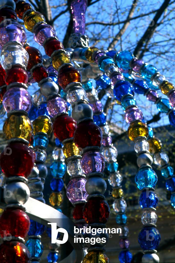 Detail of the metro station of the Palais Royal in Paris. Plastic intervention by Jean Michel Othoniel.