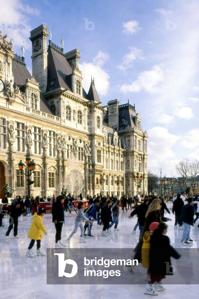 The ice rink at the Hotel de Ville in Paris.