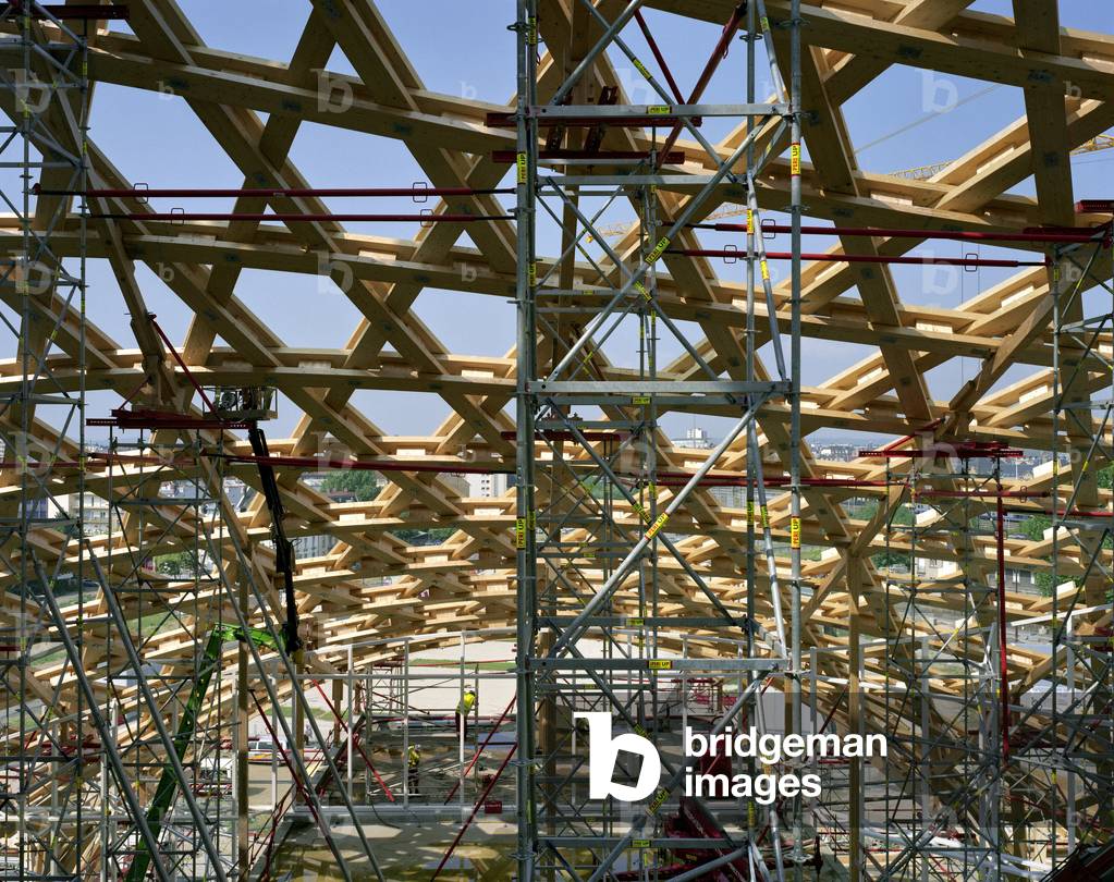 The construction site of the future Centre Pompidou in Metz (Moselle). Architects Shigeru Ban and Jean de Gastines, 2009-2010. Photography 28/06/09.