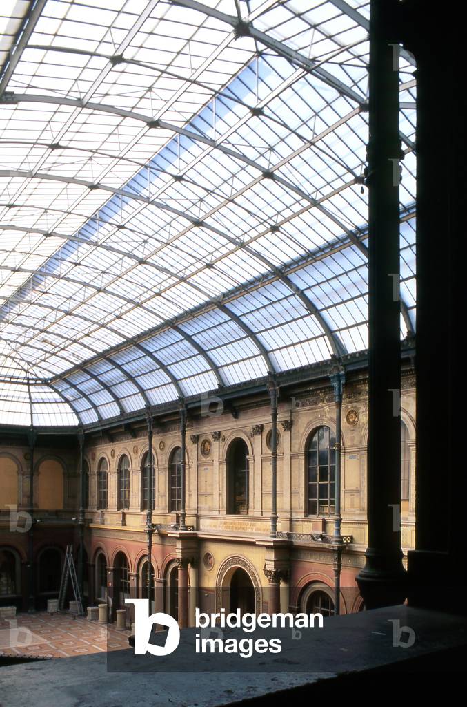 The Palais des Etudes of the Ecole Nationale Superieure des Beaux Arts in Paris. Architects Felix Duban (1797-1872) and Francois Debret (1777-1850), reconstructions 1816. The building occupies what remains of the convent of the Petites Augustins (17th century) and the hotel de Chimay (1635), to which buildings were assistant in the 19th century.