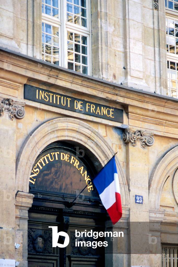L'institut de France, College des quatre nations, 21 quai de Conti, Paris 6th arrondissement. Cardinal Jules Mazarin (1602-1661) left in his will in 1661 a legacy to build a college and academy for the education of children born in the four nations. In 1806, the Institut de France took possession of the former college. Architect Louis Le Vau (1612-1670), construction 1662-1688.
