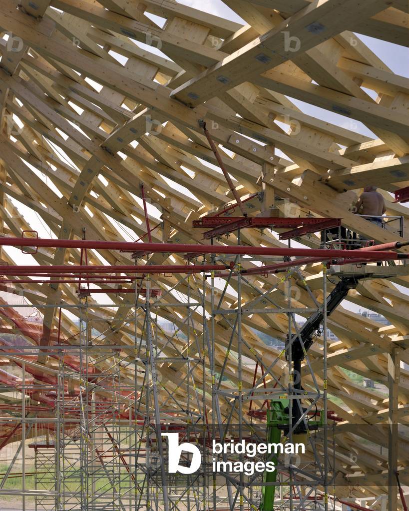 The construction site of the future Centre Pompidou in Metz (Moselle). Architects Shigeru Ban and Jean de Gastines, 2009-2010. Photography 28/06/09.