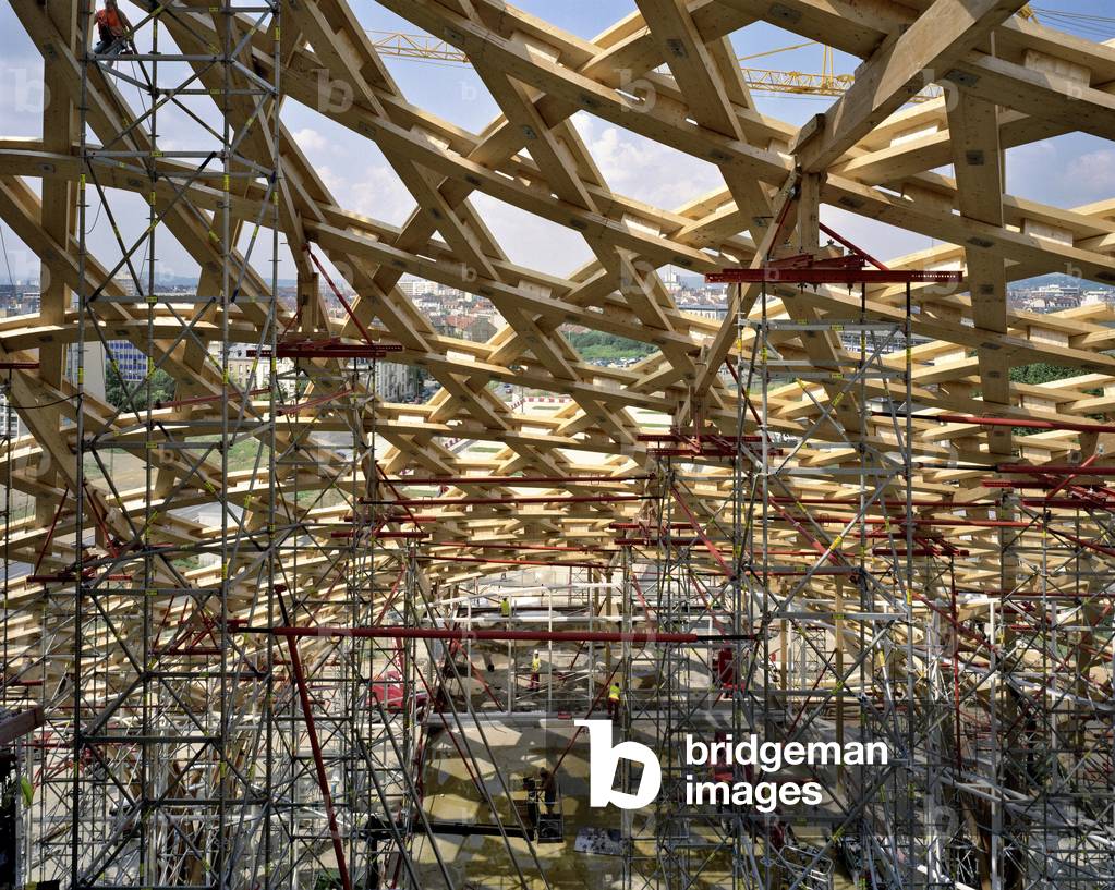 The construction site of the future Centre Pompidou in Metz (Moselle). Architects Shigeru Ban and Jean de Gastines, 2009-2010. Photography 28/06/09.