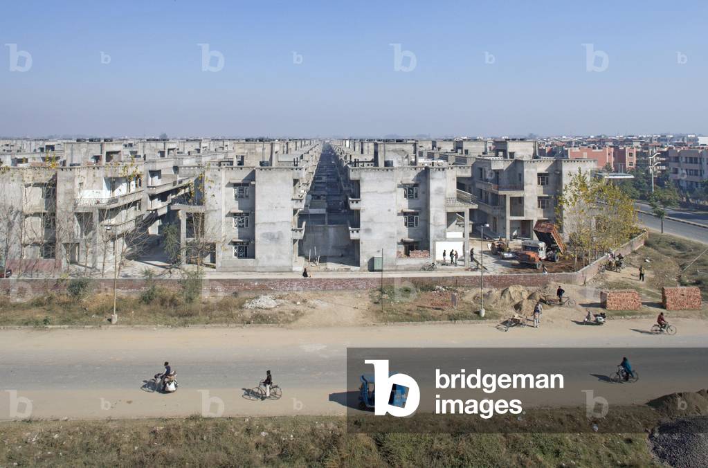 Housing site in Mohali in the outskirts of Chandigarh, India.
