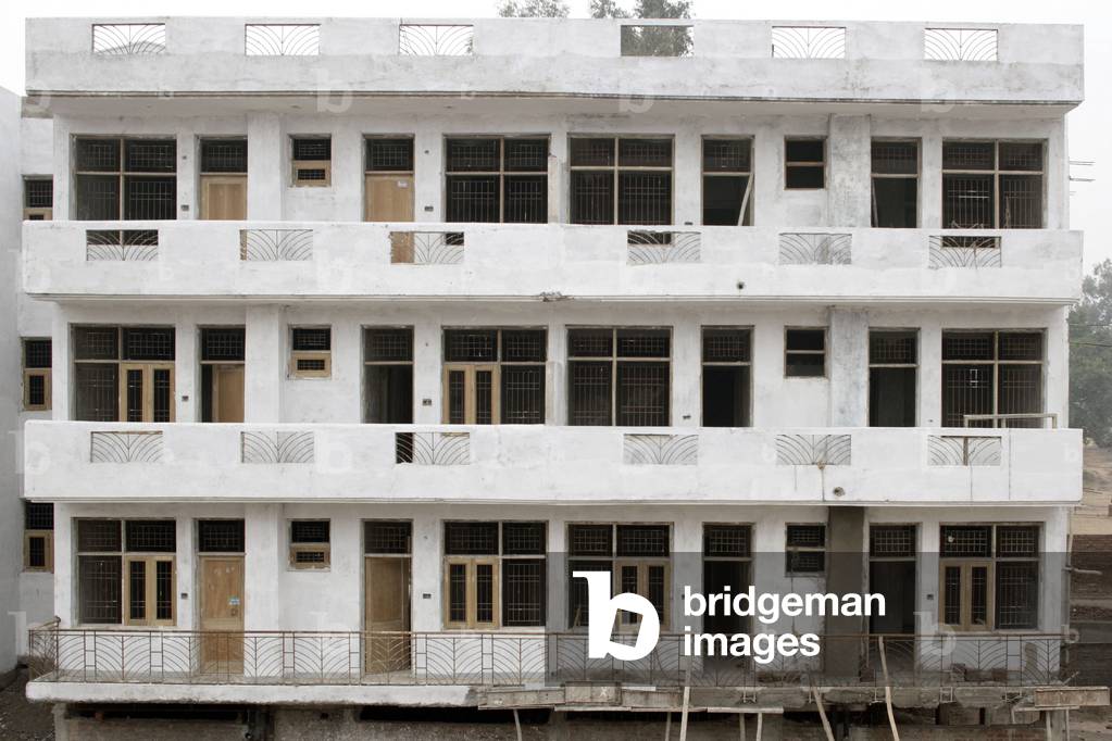 Housing building under construction in Chandigarh, India.