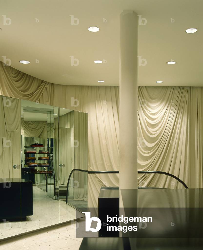 Issye Myake Store, boulevard Saint Germain, Paris 7. Architecture by Shiro Kuramata, 1986. Photography 1986.