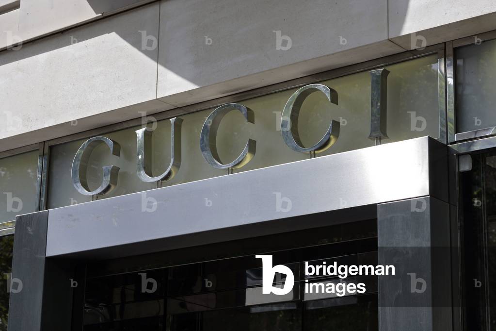 Gucci sign, 21 rue Royale in Paris.