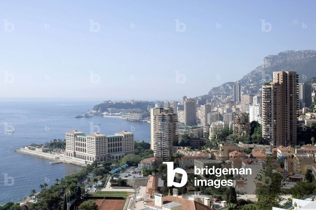Principaute de Monaco, view from Roquebrune (Alpes Maritimes).