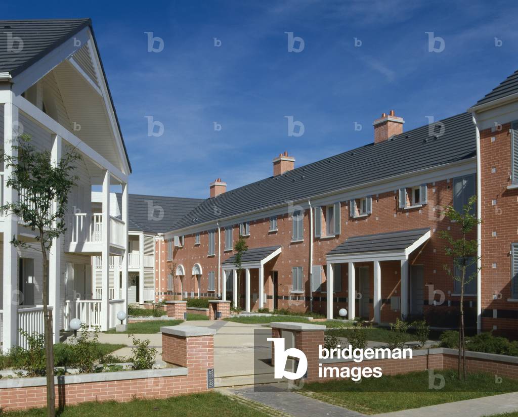 Accommodation in Evry (Essonne). Realisation 1986-1988, architects Dominique Montassut and Bernard Trilles. Photography 01/01/86.