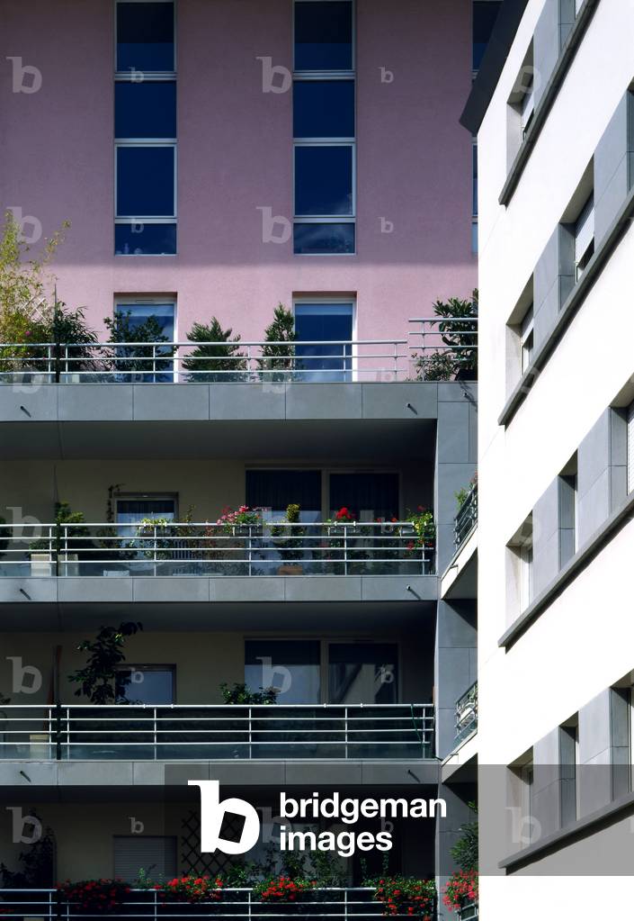 Social housing in Asnieres (Hauts de Seine). Realisation 1993, architect Buffi Jean Pierre. Photography 1993.