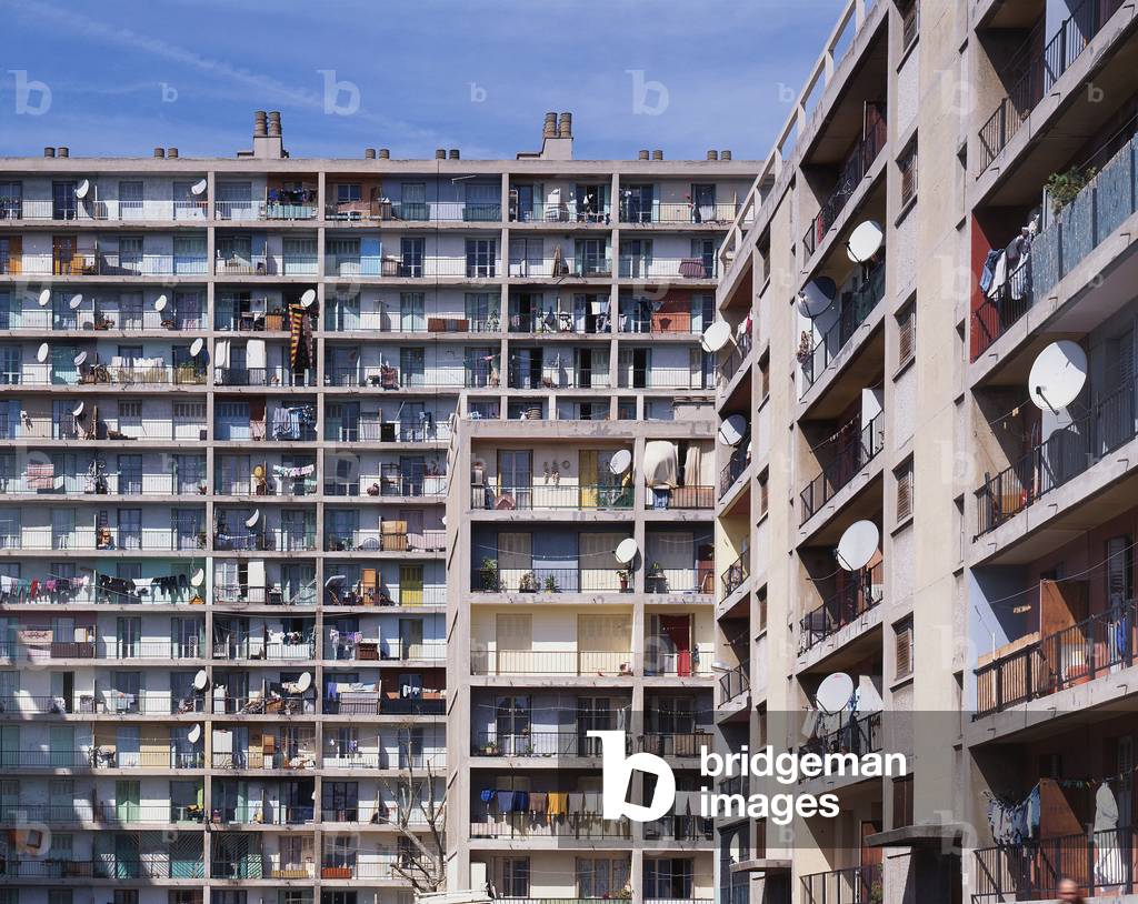 HLM in the Quartier Saint Mauront in Marseille (Bouches du Rhone).
