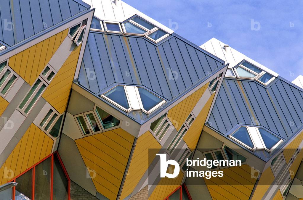 Cubic houses in Rotterdam (Netherlands). Construction 1984, architect Piet Blom.