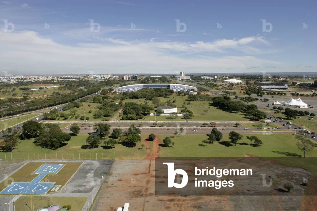 The monumental axis of Brasilia (Brazil).