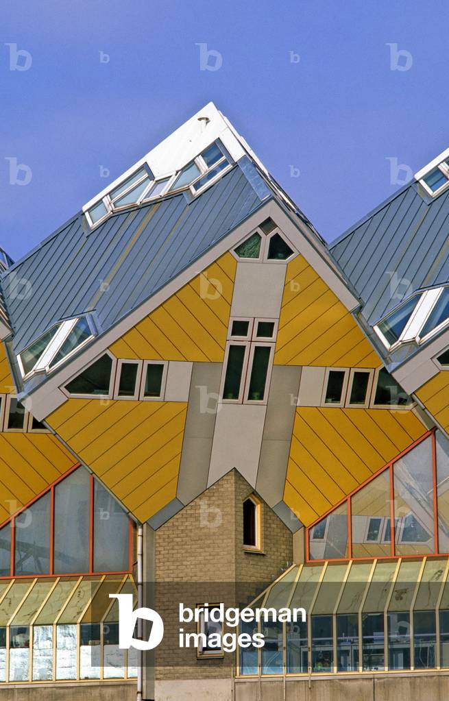 Cubic houses in Rotterdam (Netherlands). Construction 1984, architect Piet Blom.