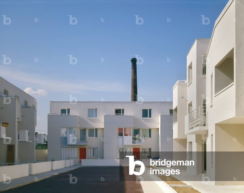Social housing, rue Deslandes a Gennevilliers (Hauts de Seine). Realisation 1989, architect Patrick Chavannes.