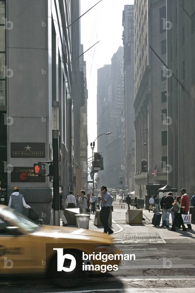 Wall Street in Manhattan, New York (United States).