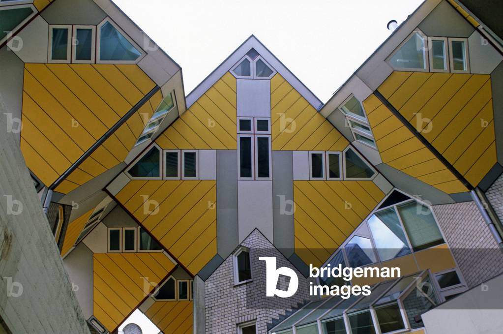 Cubic houses in Rotterdam (Netherlands). Construction 1984, architect Piet Blom.