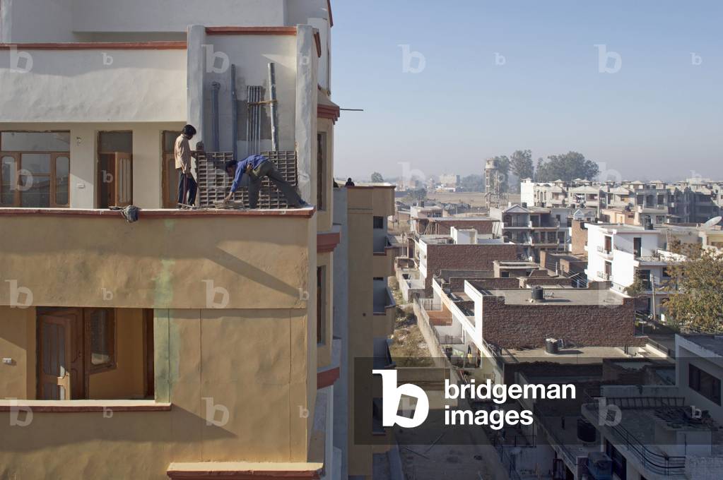 Housing site in Mohali in the outskirts of Chandigarh, India.