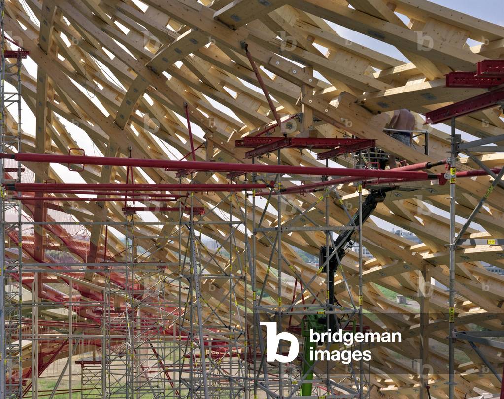 The construction site of the future Centre Pompidou in Metz (Moselle). Architects Shigeru Ban and Jean de Gastines, 2009-2010. Photography 28/06/09.
