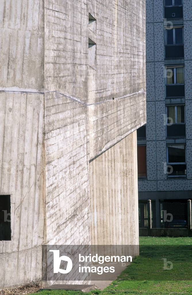 Saint Bernadette Church in Nevers (Nievre, France). Architects Claude Parent and Paul Virilio, 1965.