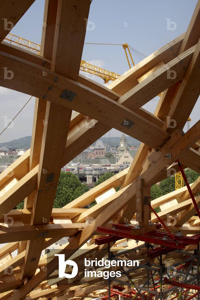 The construction site of the future Centre Pompidou in Metz (Moselle). Architects Shigeru Ban and Jean de Gastines, 2009-2010. Photography 30/06/09.