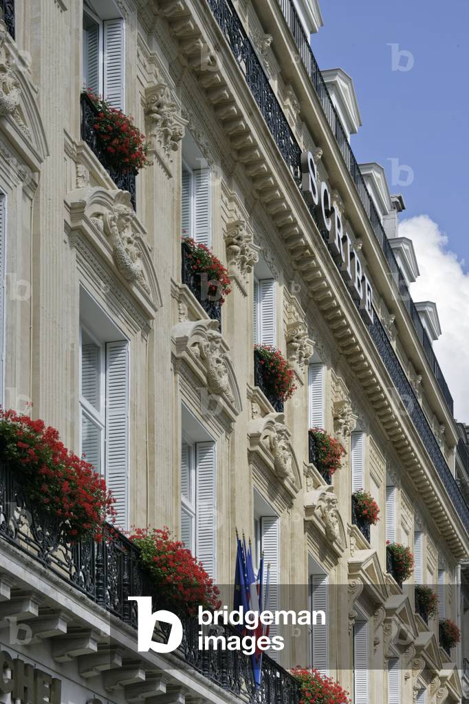 Facade of the hotel Scribe, 1 rue Scribe in Paris 9th. Photography 25/08/07.