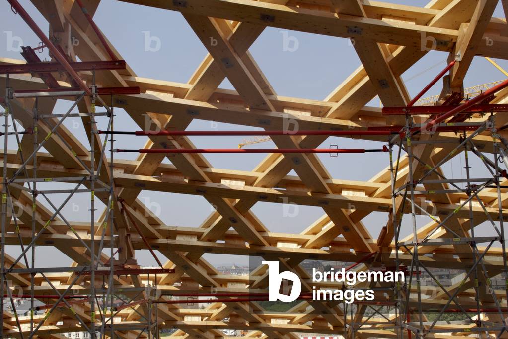 The construction site of the future Centre Pompidou in Metz (Moselle). Architects Shigeru Ban and Jean de Gastines, 2009-2010. Photography 28/06/09.