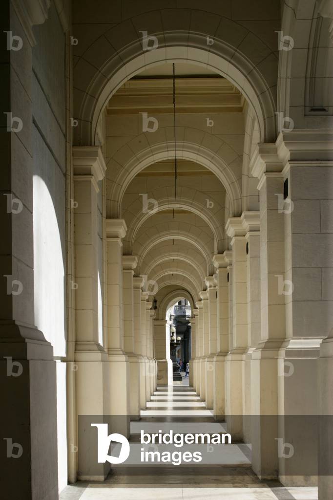 The arcades of the Museum of Fine Arts in Havana (Cuba).