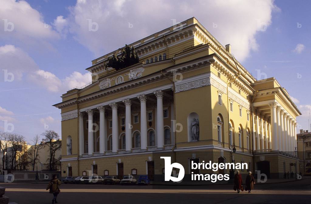 The Alexandra Theatre (Pushkin National Drama Theatre), Ostrovsky Square in St. Petersburg (Russia). Architect Carlo di Giovanni Rossi (1775-1849), 1828-1832.