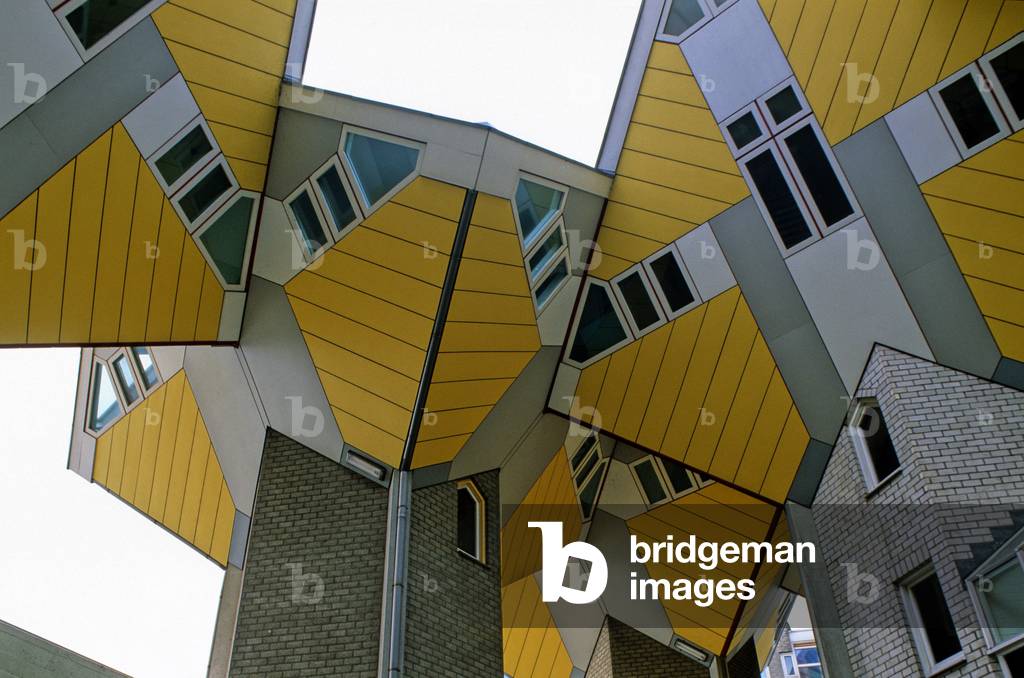 Cubic houses in Rotterdam (Netherlands). Construction 1984, architect Piet Blom.