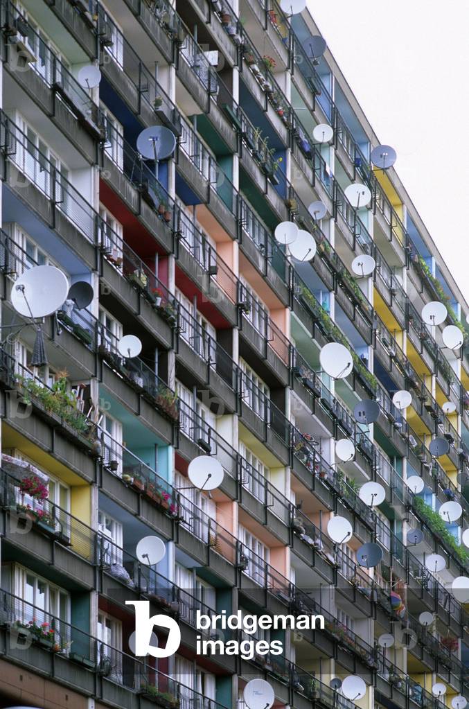 Parables on a building in Berlin (Germany).