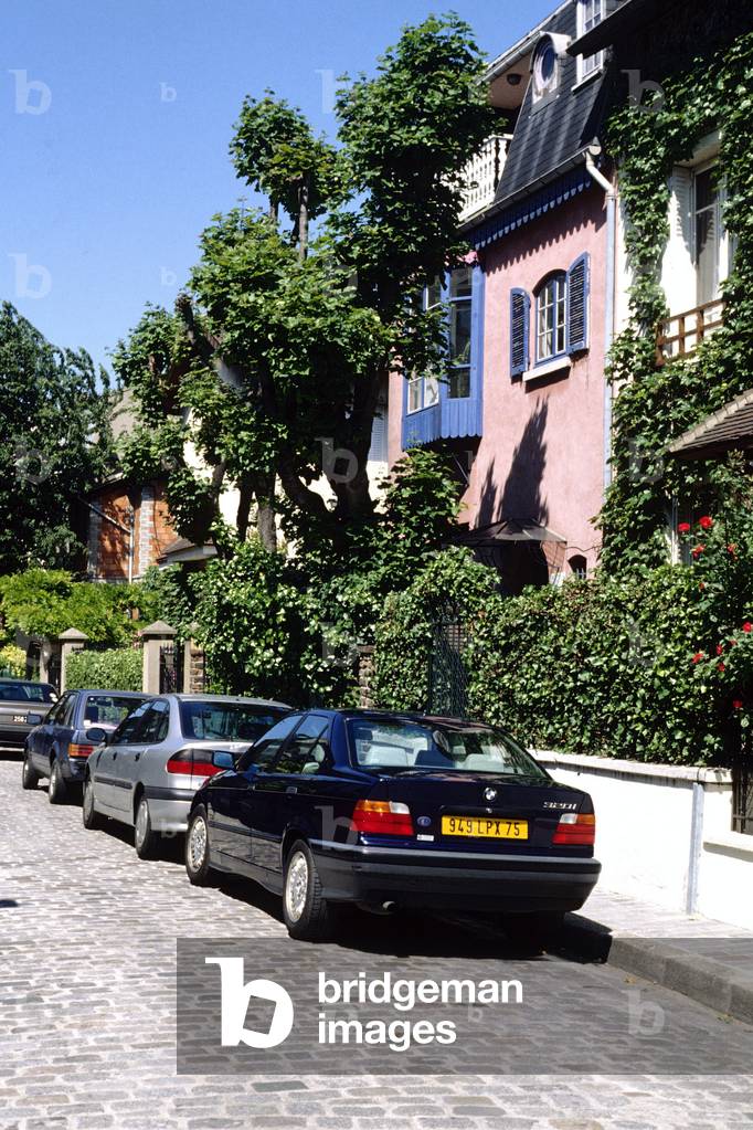 Houses in the Mouzaia district in Paris 20th.