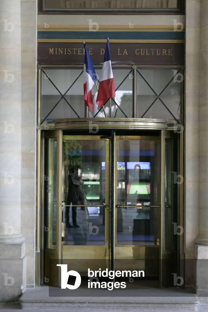 The entrance of the Ministry of Culture, Jardins du Palais Royal, Paris.