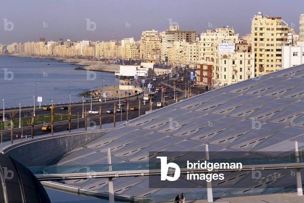 The Library of Alexandria in Egypt (Bibliotheca Alexandrina), Architect Snohetta, 2002.