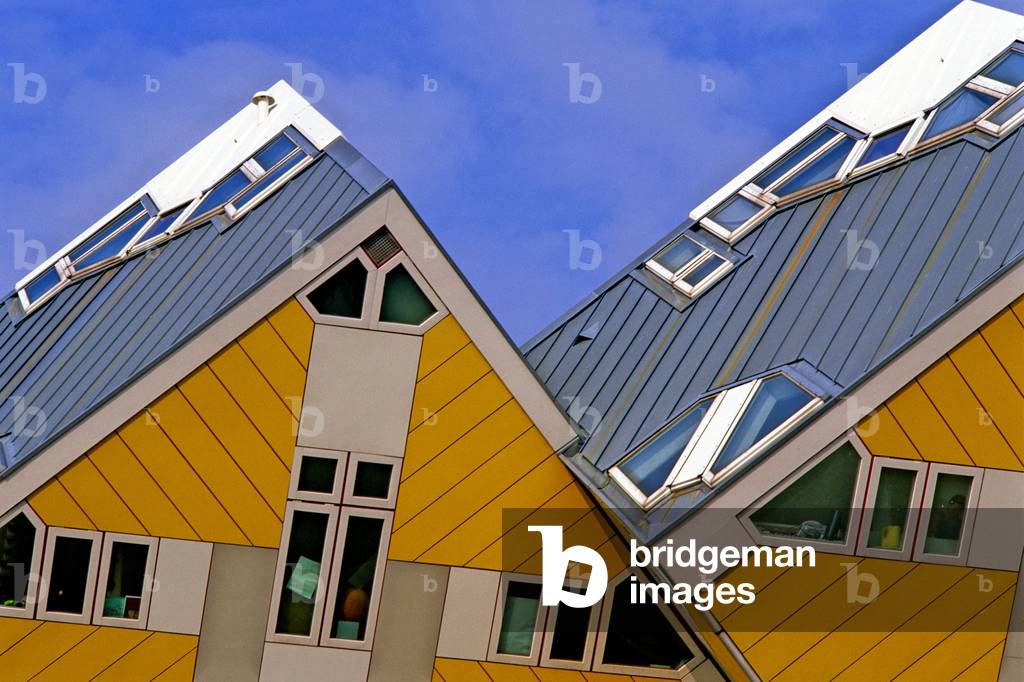 Cubic houses in Rotterdam (Netherlands). Construction 1984, architect Piet Blom.