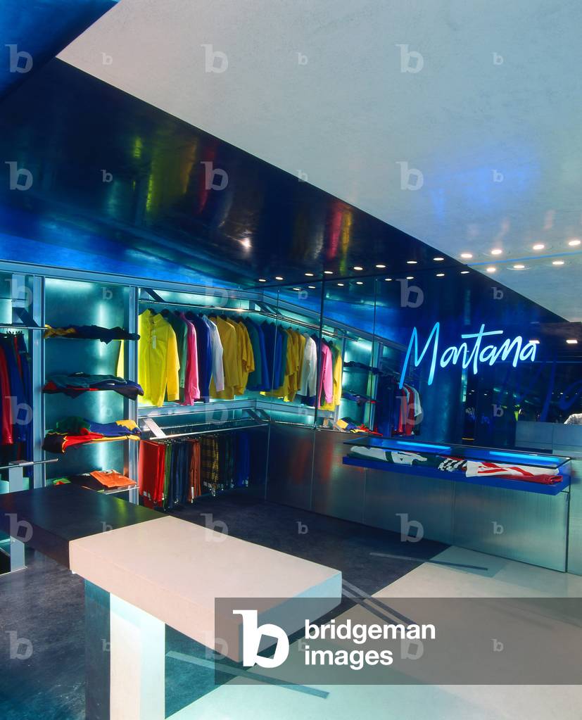 Montana Homme, avenue Marceau, Paris 75008. Architecture Canal, 1986. Photography 1987