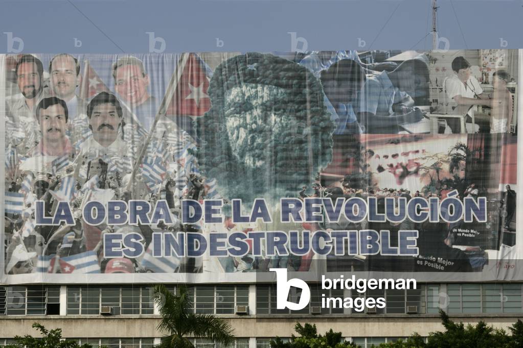 Propaganda poster located in the outskirts of Havana, Cuba.