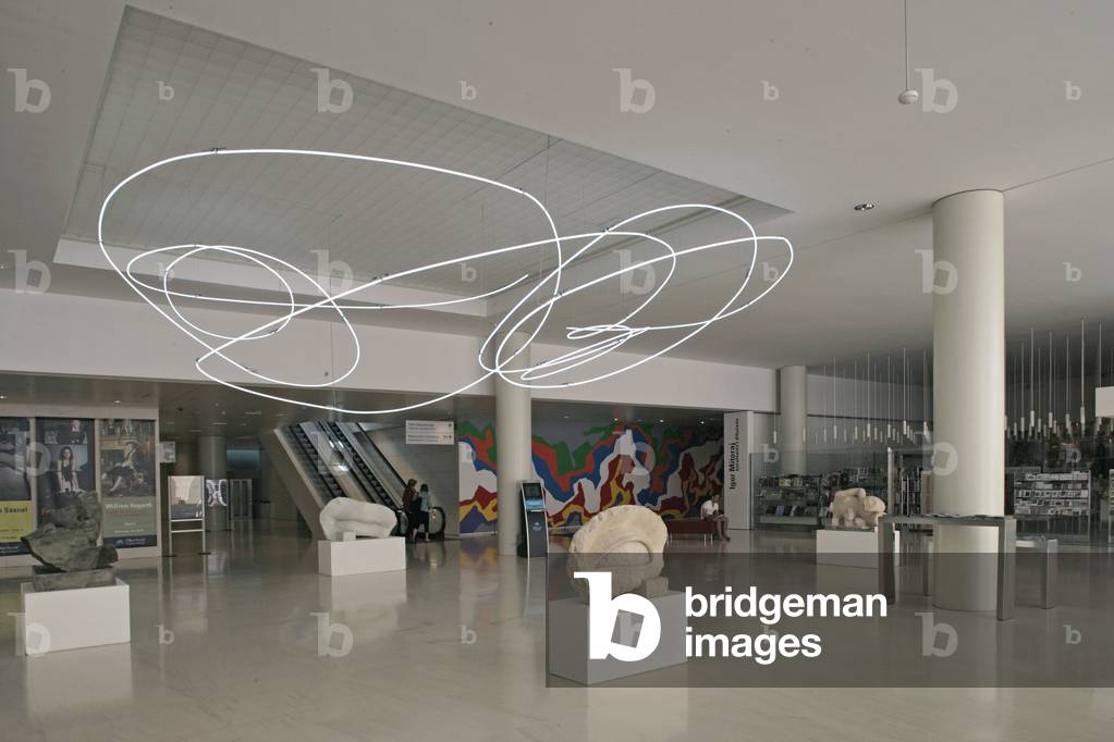 The Caixa Foundation, Caixa Forum, Montjuic in Barcelona (Spain). Architect Arata Isozaki, end of realisation 2002. Photography 30/05/07.