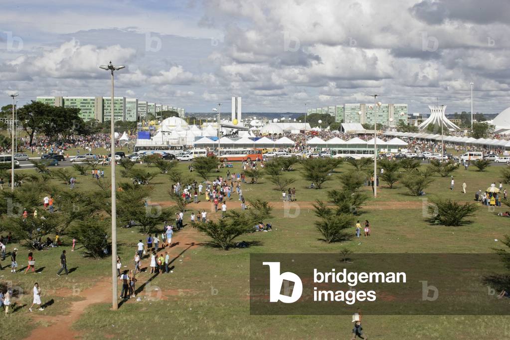 The monumental axis of Brasilia (Brazil).