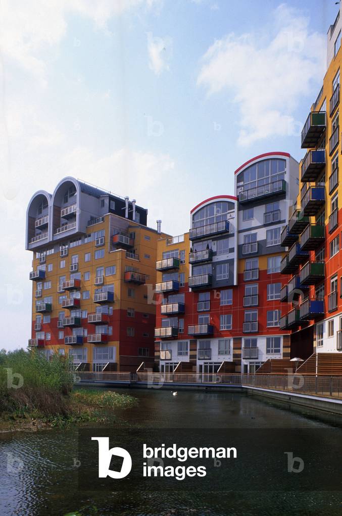 Greenwich Millenium Villages in London (England). Realisation 2002, architect Proctor Matthews. Photography 10/04/03.