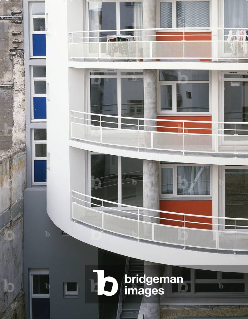 Social housing, Rue Bisson a Paris 75020. End of 1988, architects Jacques Ripault and Denise Duhart. Photography 10/05/88.