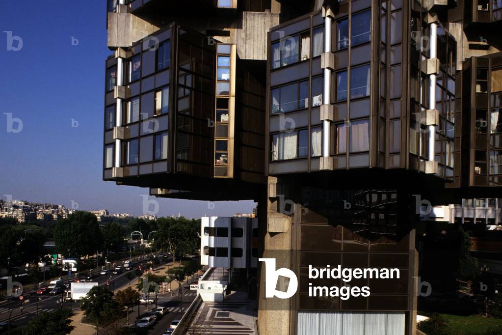 The Totem Tower at the Front de Seine in Paris 15th arrondissement. Architects Michel Andrault and Pierre Parat 1978.