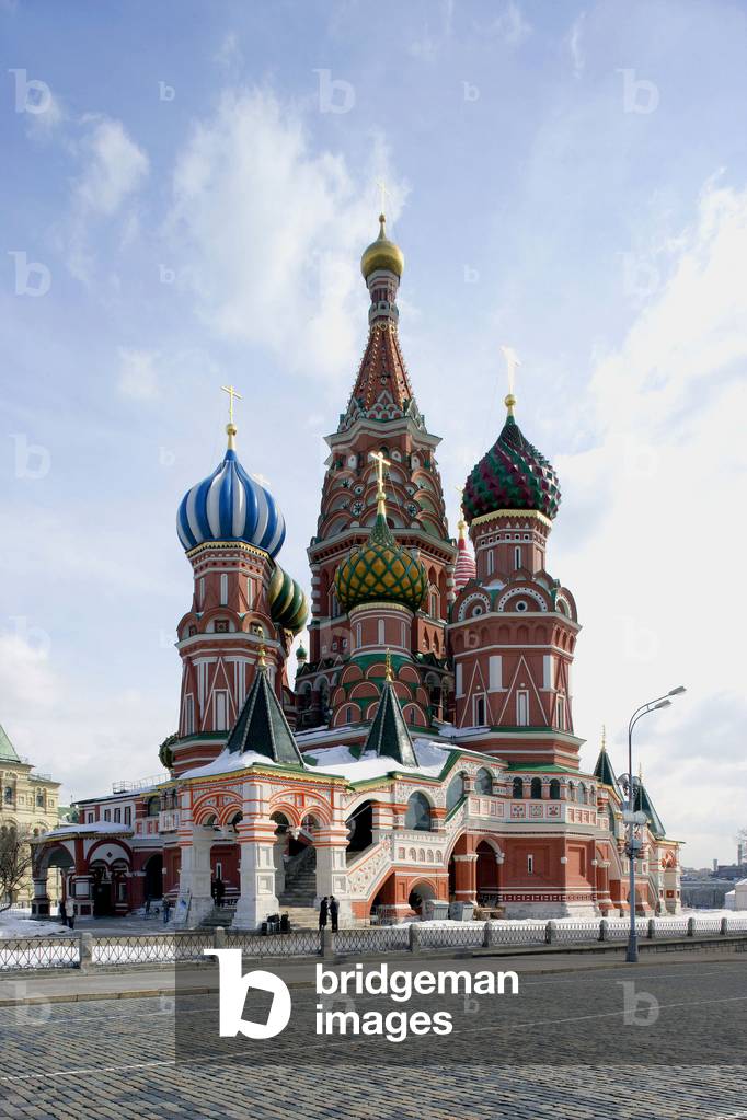 The Cathedral Basil the Blessed, built on the order of Ivan the Terrible (Ivan IV of Russia, 1530-1584) to commemorate his victory over the Tatars in Red Square in Moscow (Russia)