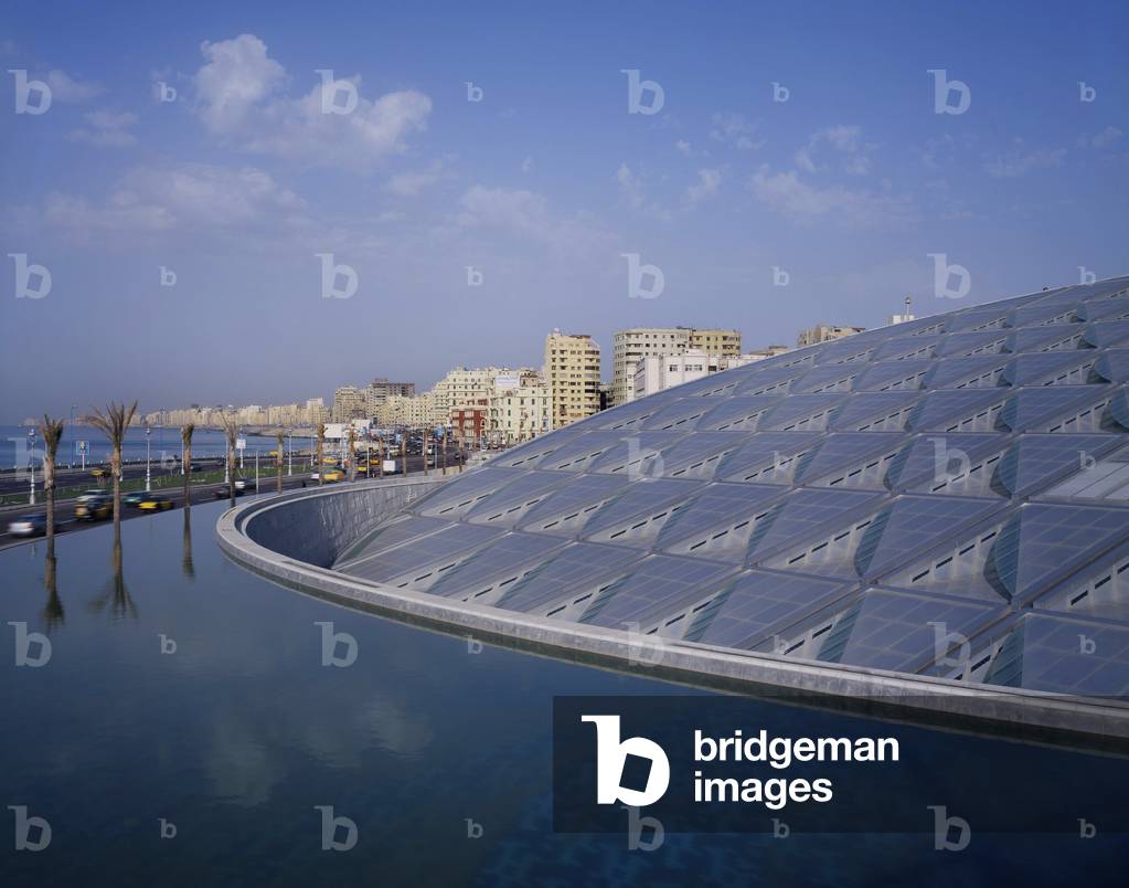 The Library of Alexandria in Egypt (Bibliotheca Alexandrina), Architect Snohetta, 2002.