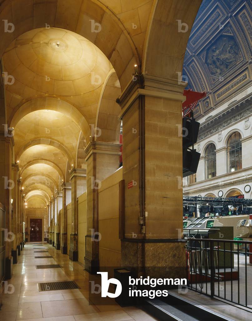 Le Palais Brongniart, Palais de la Bourse, Place de la Bourse in Paris 75002. Construction 1808-1826, architect Alexandre Brongniart (1770-1847).