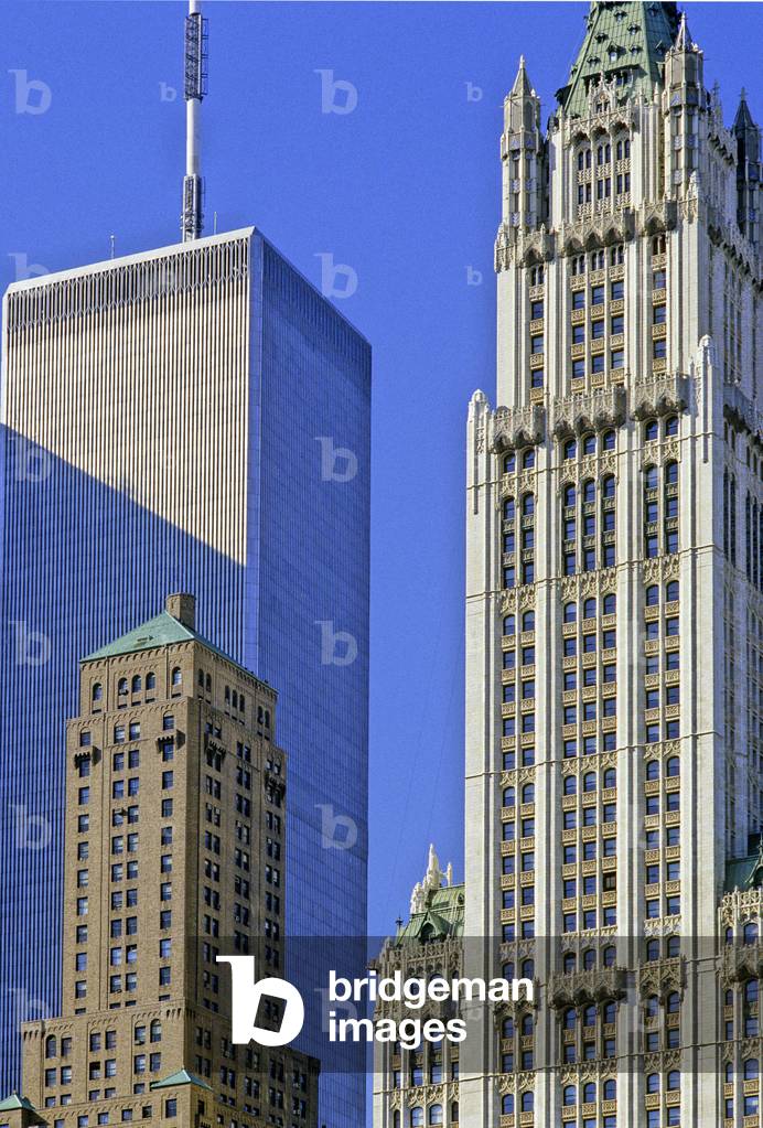 Architectural contrast in Manhattan New York (United States).