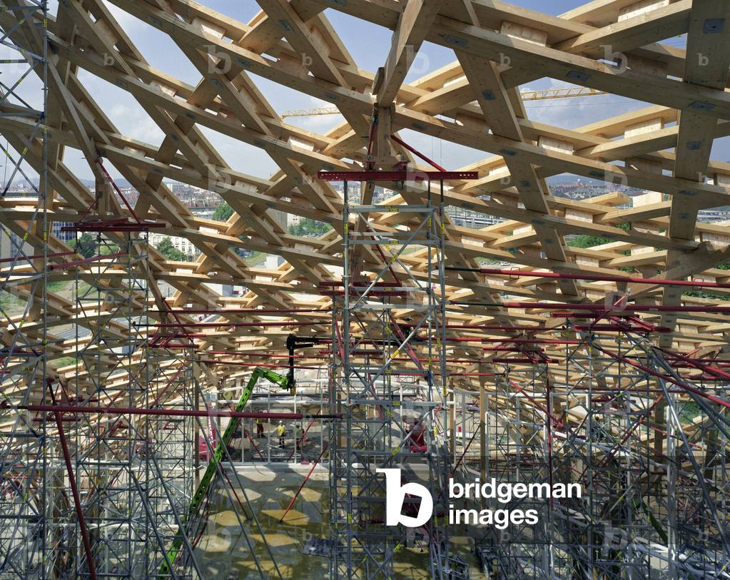 The construction site of the future Centre Pompidou in Metz (Moselle). Architects Shigeru Ban and Jean de Gastines, 2009-2010. Photography 28/06/09.