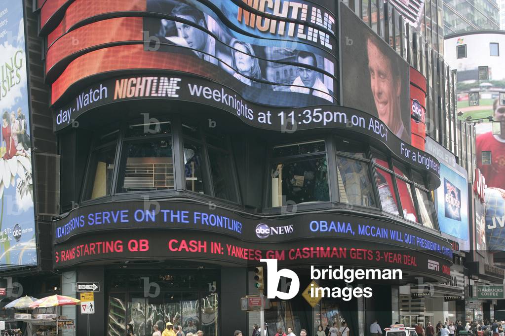 Luminous advertisement in Times Square in New York (USA).